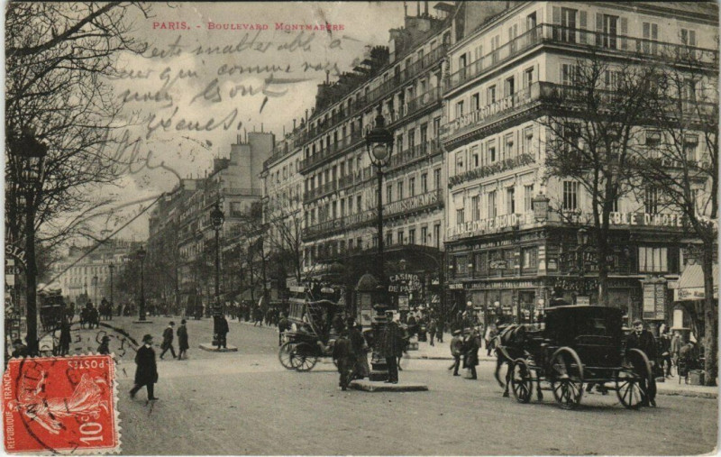 Carte postale ancienne Paris 18e - Le Boulevard Montmartre à Paris 9e