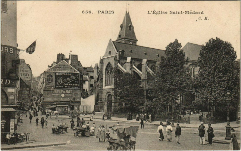 Carte postale ancienne L'Eglise Saint-Médard à Paris 5e