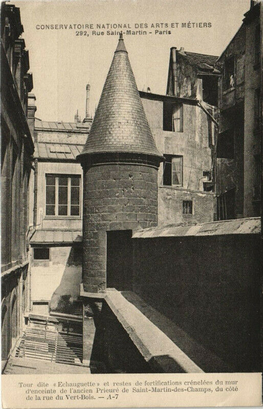 Carte postale ancienne Paris (3e) Cnam - Tour dite Echauguette à Paris 3e