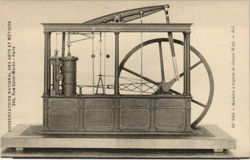 Carte postale ancienne Paris (3e) Cnam - Machine á vapeur à Paris 3e