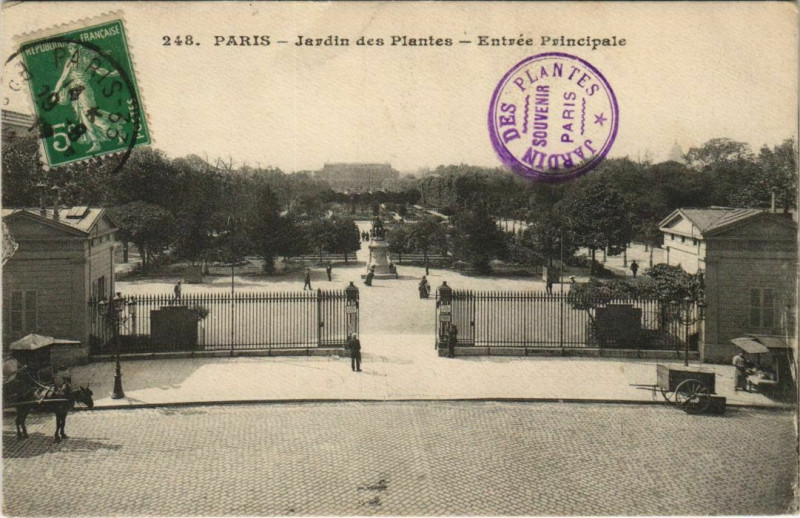Carte postale ancienne Paris (5e) Jardin des Plantes - Entrée Principale à Paris 5e