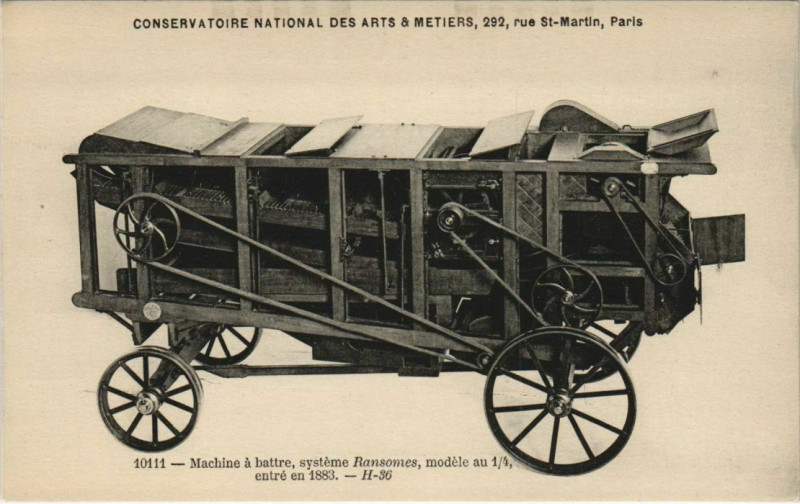 Carte postale ancienne Paris (3e) Cnam - Machine á battre à Paris 3e