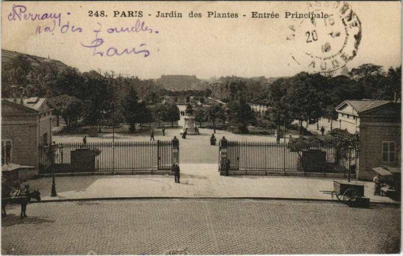 Carte postale ancienne Paris (5e) Jardin des Plantes - Entrée Principale à Paris 5e