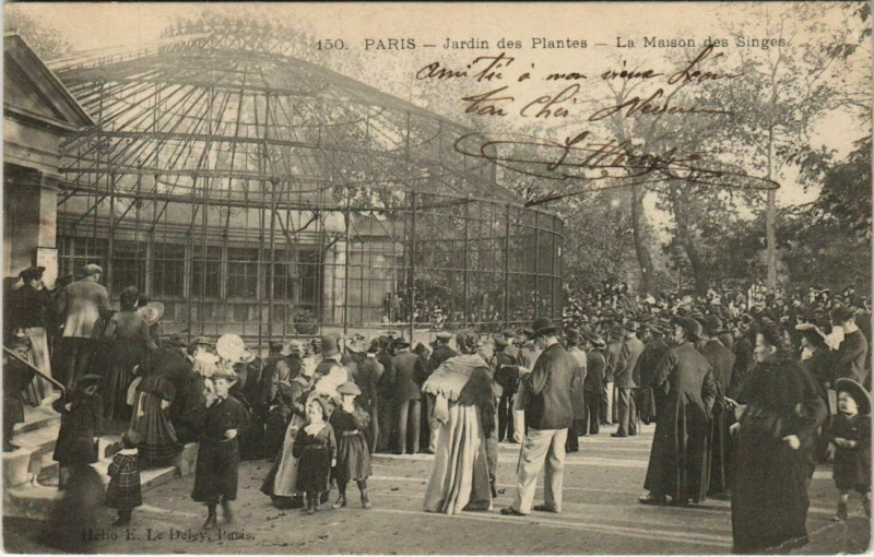 Carte postale ancienne Paris (5e) Jardin des Plantes - La Maison des Singes à Paris 5e