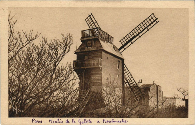 Carte postale ancienne Le Moulin de Galette à Paris 18e