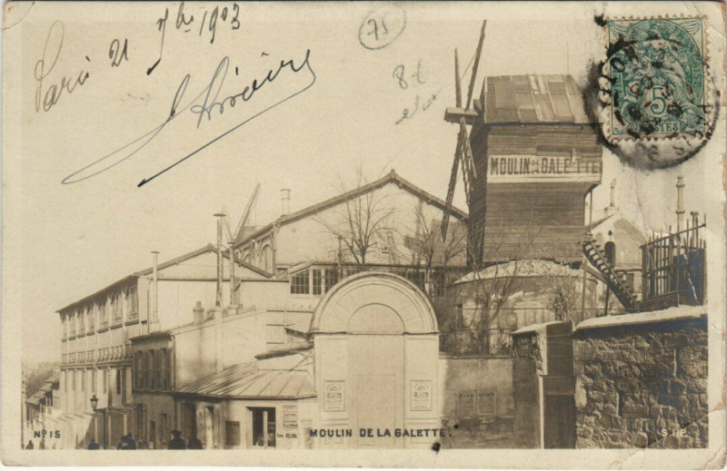 Carte postale ancienne Moulin de la Galette à Paris 18e