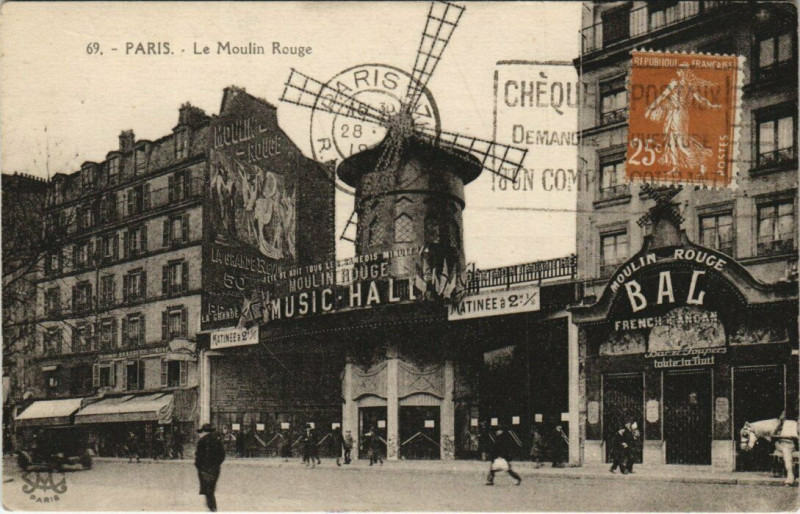 Carte postale ancienne Paris - Le Moulin Rouge à Paris