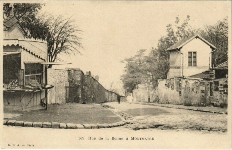 Carte postale ancienne Rue de la Bonne à Montmartre à Paris 18e