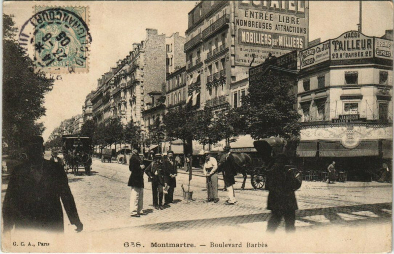 Carte postale ancienne Montmartre - Boulevard Barbès à Paris 18e