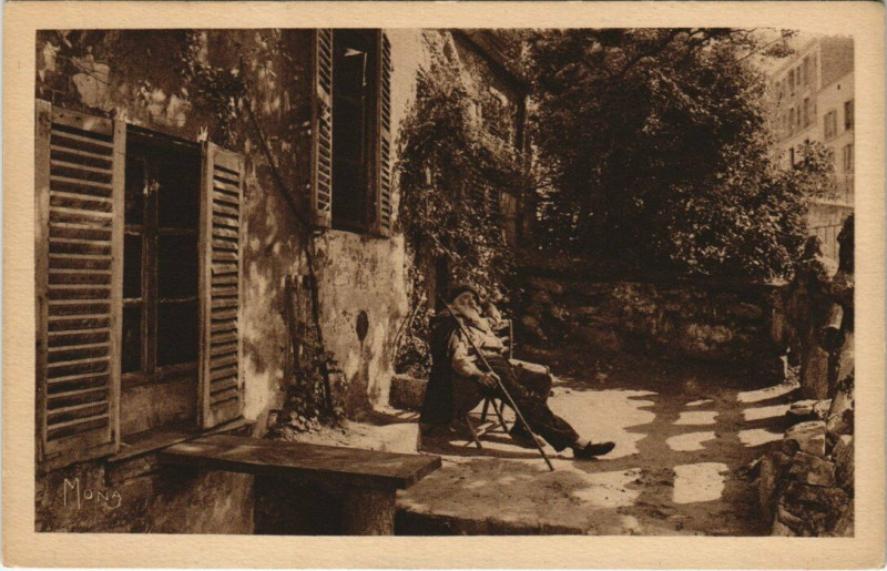 Carte postale ancienne Le Lapin Agile cabaret artistique de Montmartre - le Père Frédé à Paris 18e