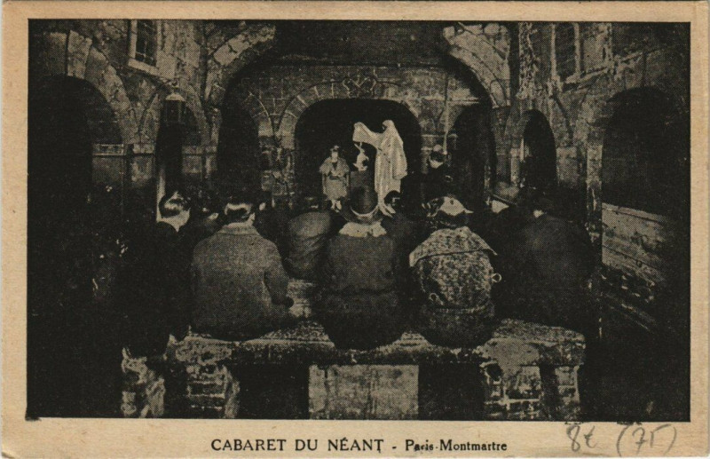Carte postale ancienne Montmartre - Cabaret du Néant - Caveau - Les Spectres gais à Paris 18e