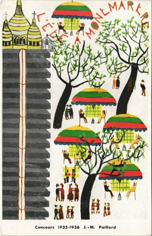 Carte postale ancienne L'Ete a Montmartre Concurs 1935-1936 J.-M. Paillard