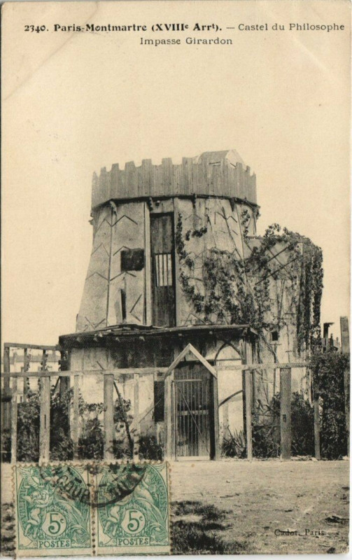 Carte postale ancienne Montmartre - Castel du Philosophe - Impasse Girardon à Paris 18e