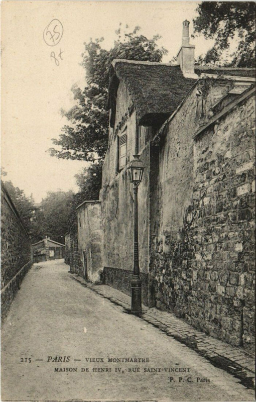Carte postale ancienne Vieux Montmartre - Maison de Henri IV, Rue Saint-Vincent à Paris 18e
