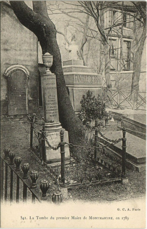 Carte postale ancienne La Tombe du premier Maire de Montmartre à Paris 18e