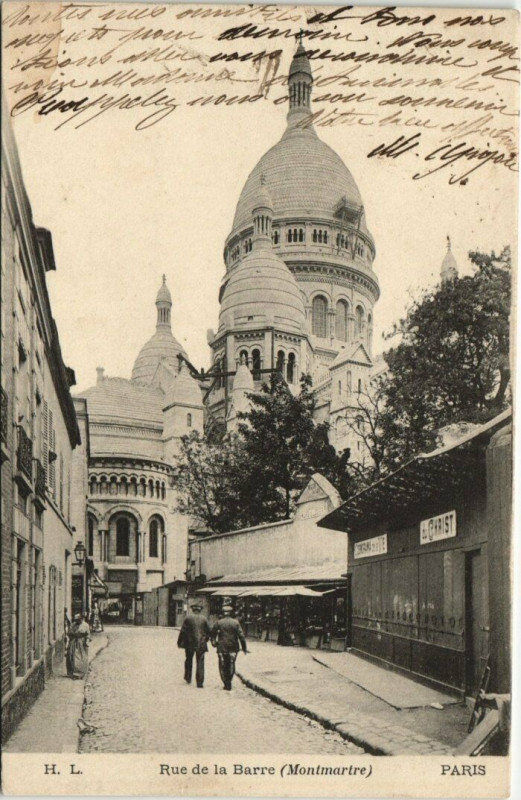 Carte postale ancienne Rue de la Barre (Montmartre) à Paris 18e