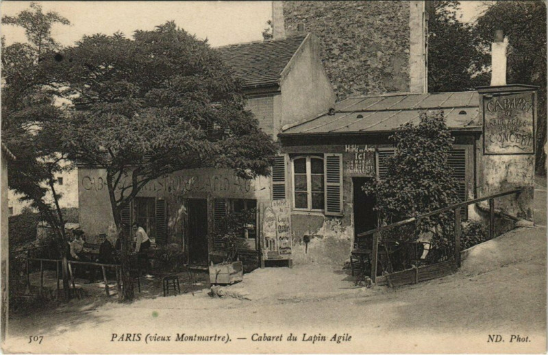Carte postale ancienne Vieux Montmartre - Cabaret du Lapin Agile à Paris 18e
