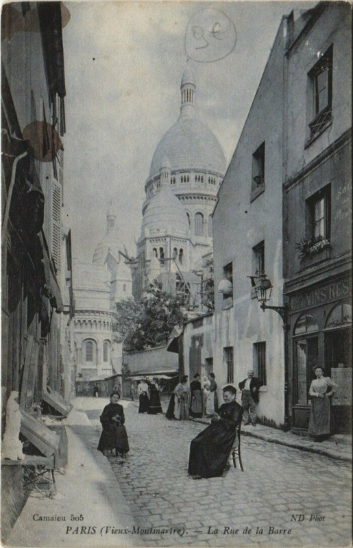Carte postale ancienne Montmartre - La Rue de la Barre à Paris 18e