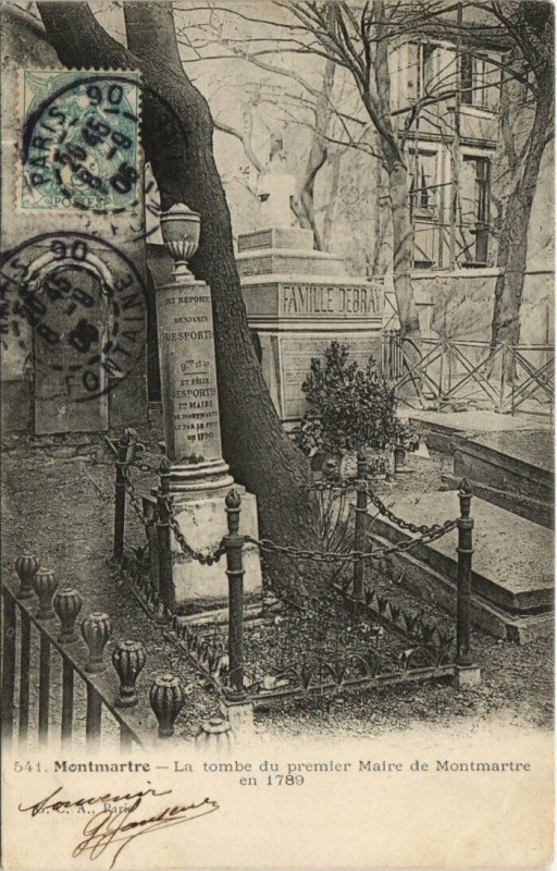 Carte postale ancienne La Tombe du premier Maire de Montmartre à Paris 18e
