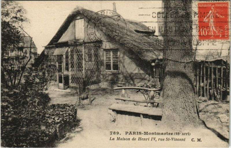 Carte postale ancienne Montmartre - La Maison de Henri IV - Rue Saint-Vincent à Paris 18e