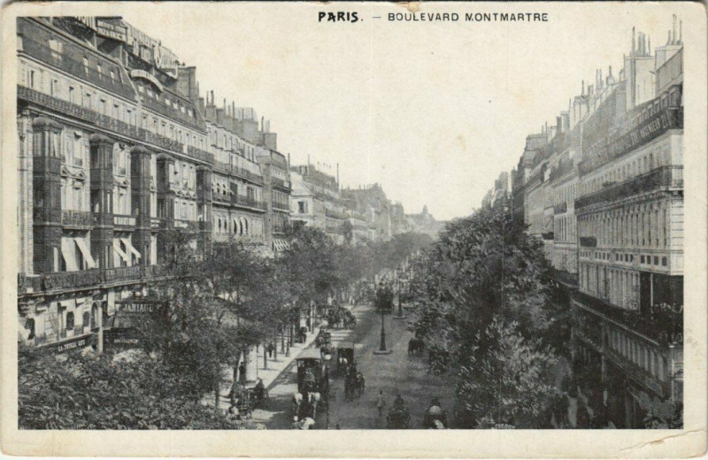 Carte postale ancienne Paris - Boulevard Montmartre. à Paris 2e