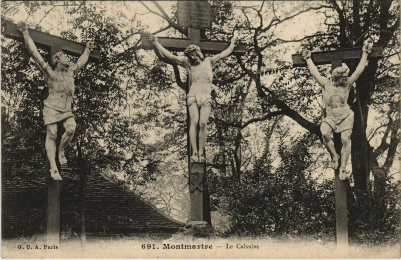 Carte postale ancienne Montmartre - Le Calvaire à Paris 18e