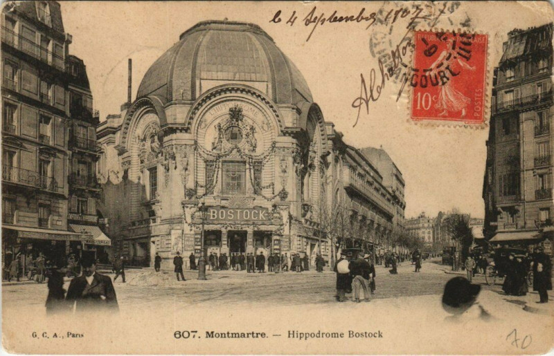 Carte postale ancienne Hippodrome Bostock à Paris 18e