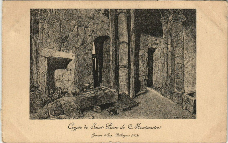 Carte postale ancienne Crypte de Saint-Pierre de Montmartre à Paris 18e