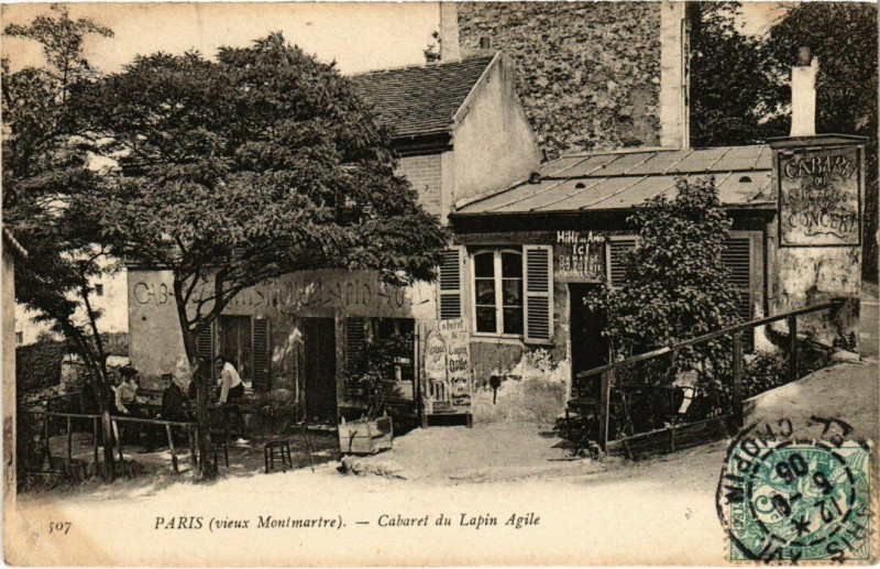 Carte postale ancienne Vieux Montmartre - Cabaret du Lapin Agile à Paris 18e
