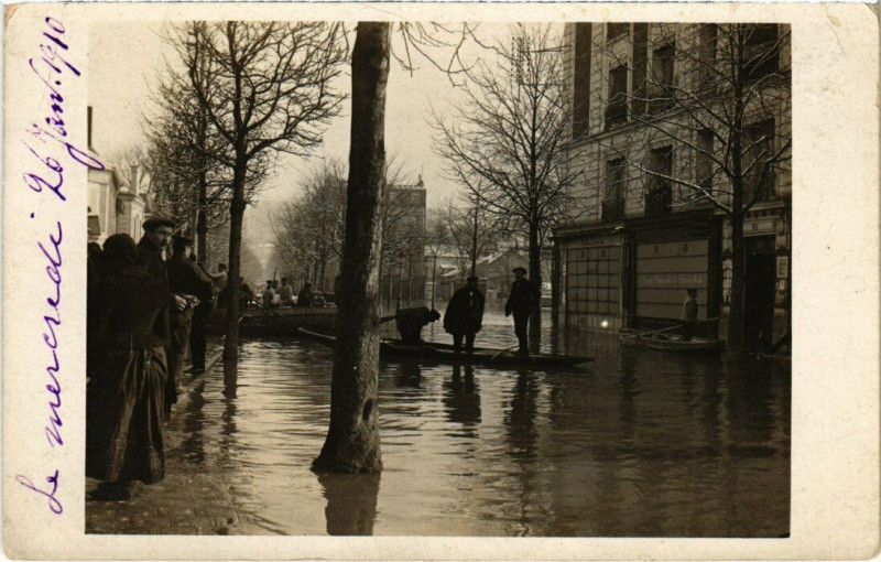 Carte postale ancienne Paris - Le mercredie 26 Janv. 1910 carte photo à Paris