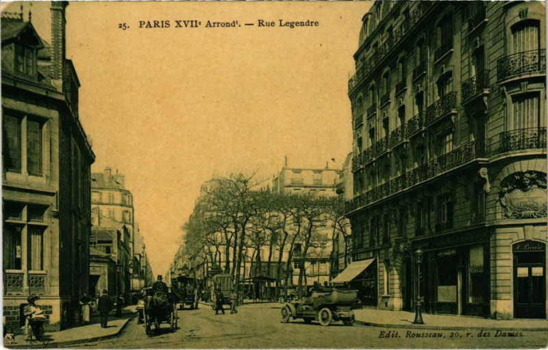 Carte postale ancienne Rue Legendre à Paris 17e