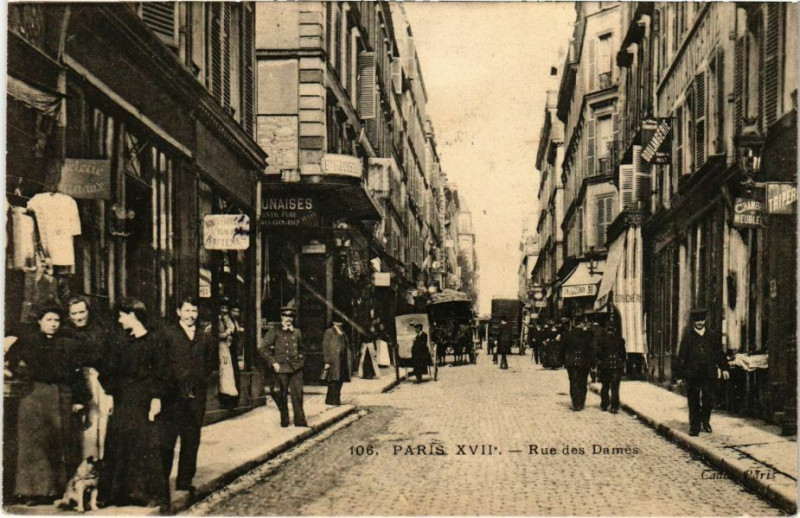 Carte postale ancienne Rue des Dames à Paris 17e