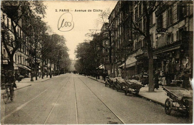 Carte postale ancienne Avenue de Clichy à Paris 17e