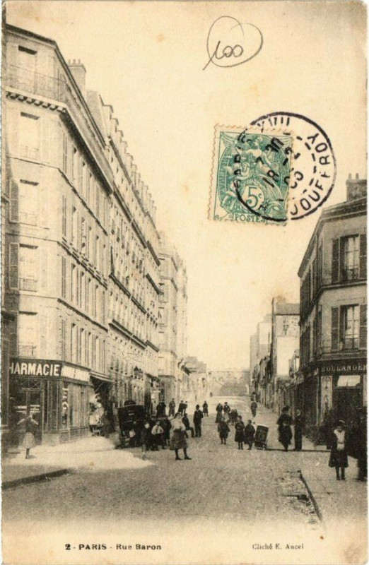Carte postale ancienne Rue Baron à Paris 17e