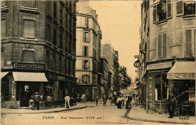 Carte postale ancienne Rue Saussure à Paris 17e