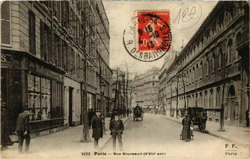 Carte postale ancienne Rue Boursault à Paris 17e
