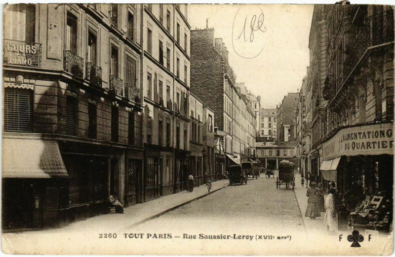 Carte postale ancienne Rue Saussier-Leroy à Paris 17e