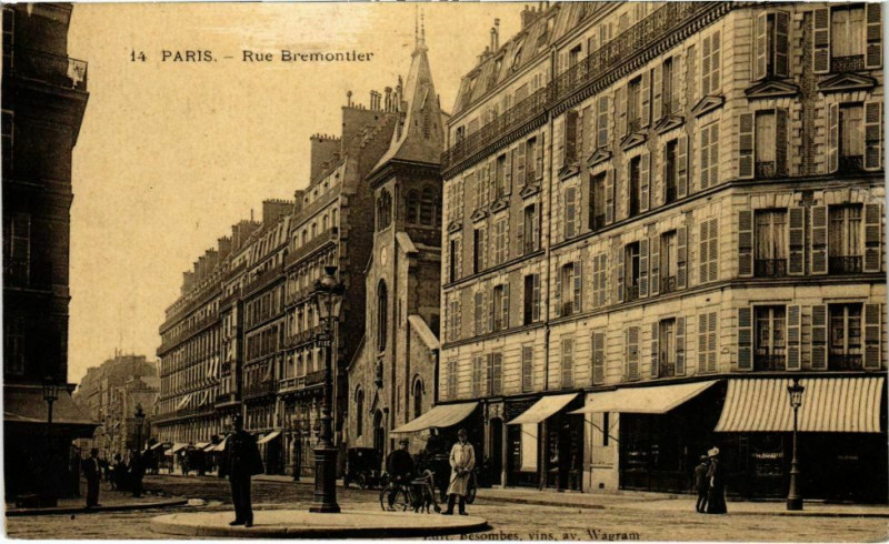 Carte postale ancienne Rue Bremontier à Paris 17e