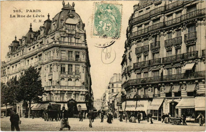 Carte postale ancienne La rue de Lévis à Paris 17e