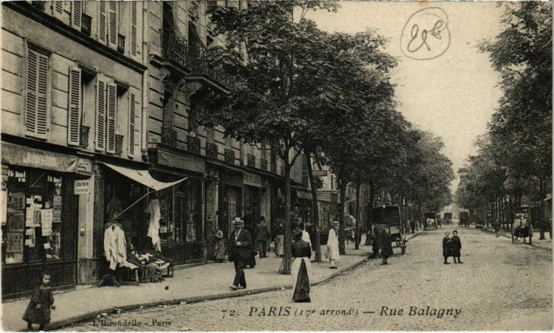 Carte postale ancienne Rue Balagny à Paris 17e