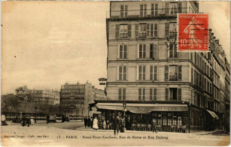 Carte postale ancienne Rond-Point Cardinet, Rue de Rome et Rue Dulong à Paris 17e