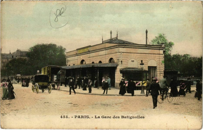 Carte postale ancienne La Gare des Batignolles à Paris 17e