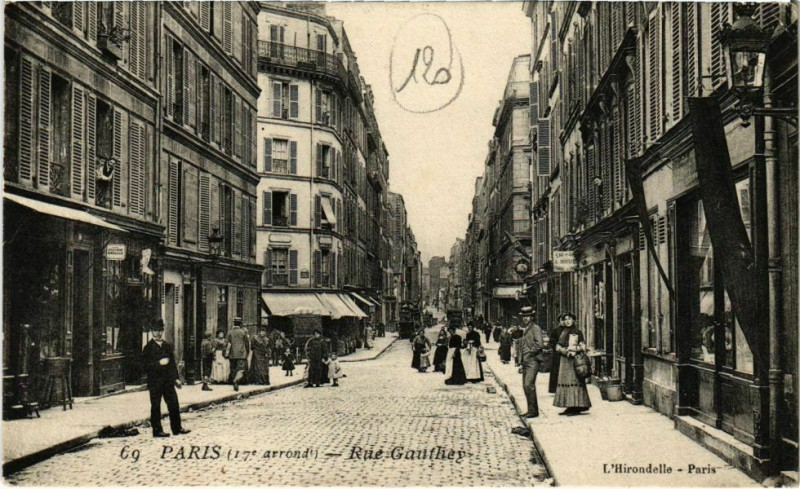 Carte postale ancienne Rue Gauthey à Paris 17e