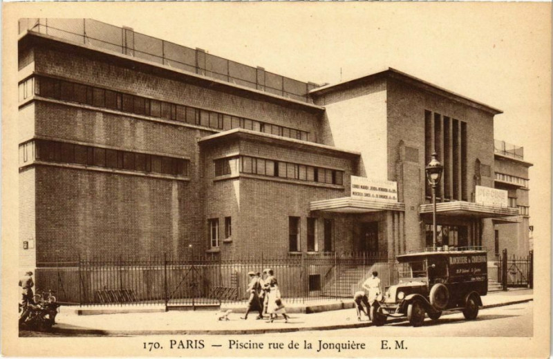 Carte postale ancienne Piscine rue de la Jonquière à Paris 17e
