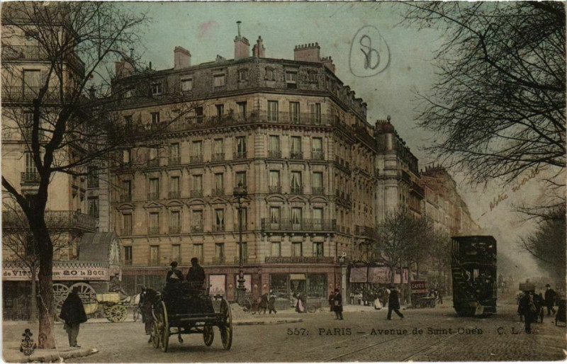 Carte postale ancienne Avenue de Saint-Ouen à Paris 18e