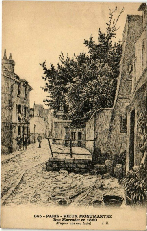 Carte postale ancienne Vieux Montmartre - Rue Marcadet en 1860 à Paris 18e