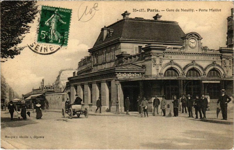 Carte postale ancienne Gare de Neuilly - Porte Maillot à Paris 17e