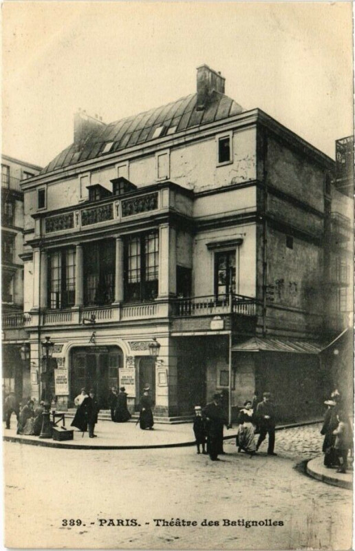 Carte postale ancienne Théâtre des Batignolles à Paris 17e
