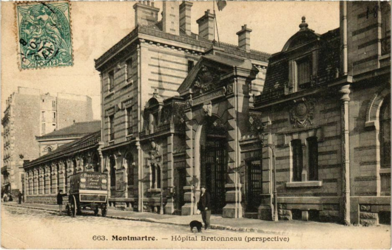 Carte postale ancienne Montmartre - Hôpital Bretonneau à Paris 18e