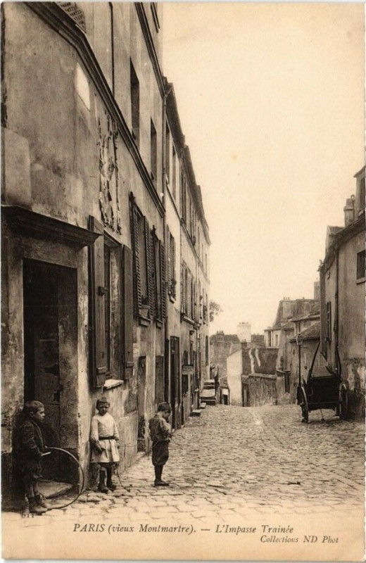 Carte postale ancienne L'Impasse Trainée à Paris 18e